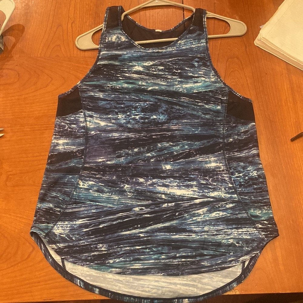 LULULEMON Sculpt Tank II Shorelines Multi Blue Black